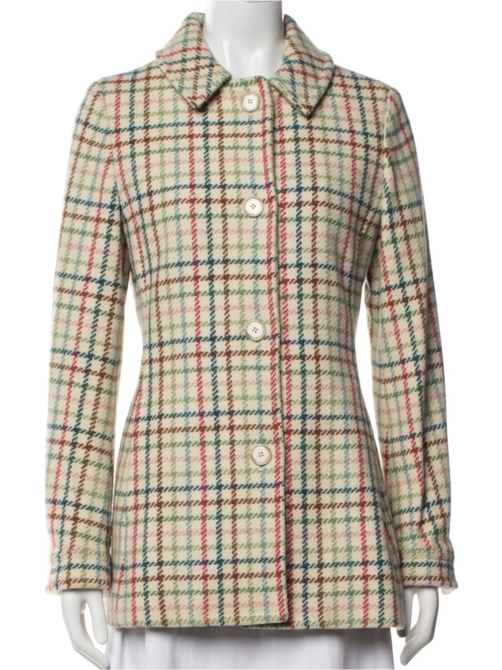 Coach wool plaid print coat